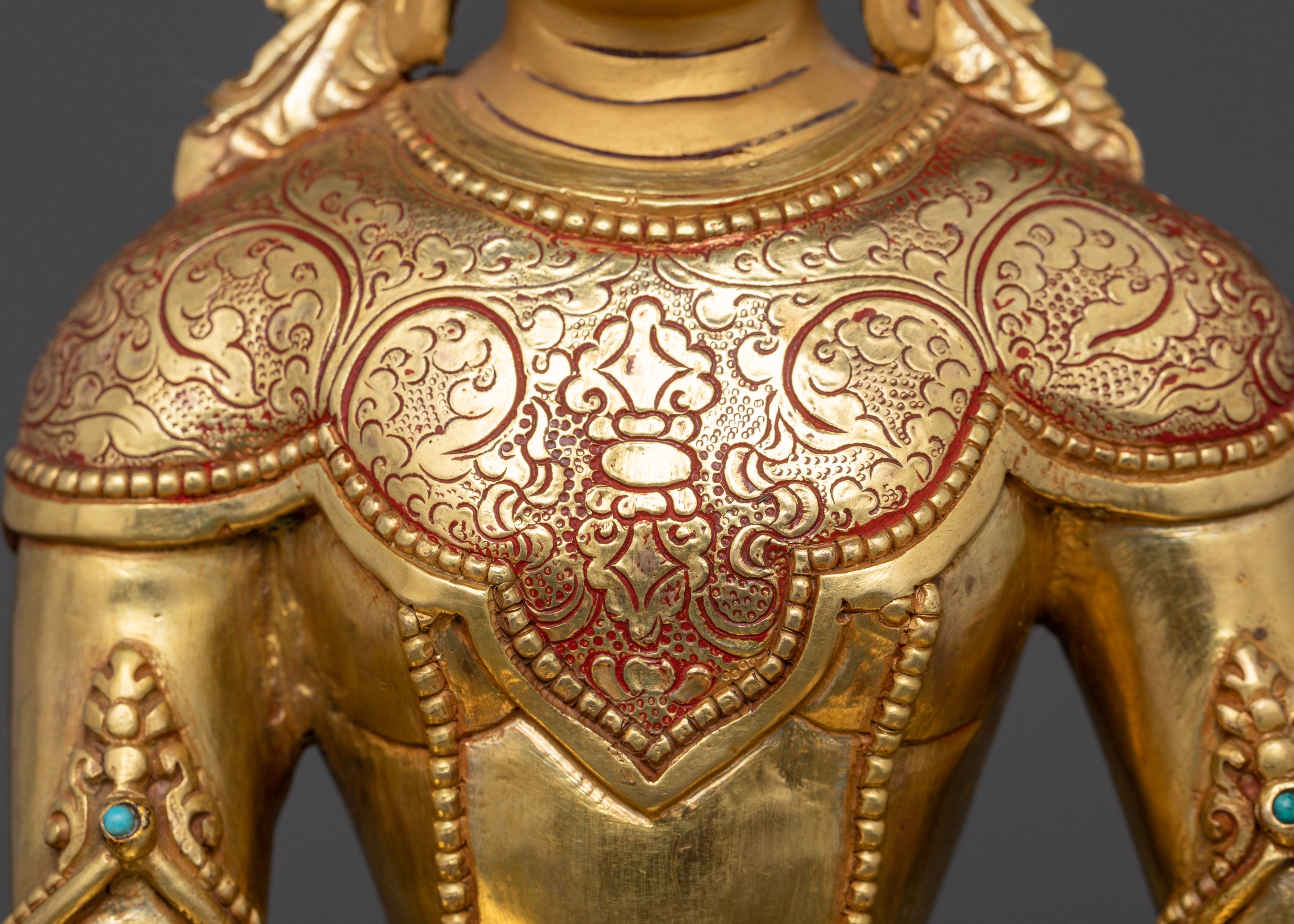Radiant Majesty: The Crowned Shakyamuni Buddha in Gold