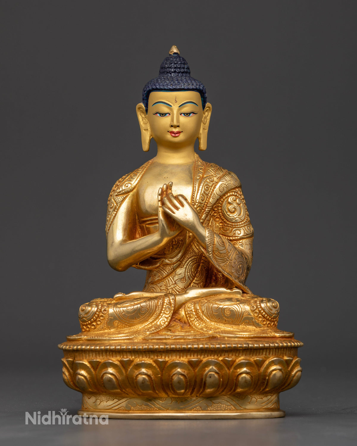 Vairocana buddha statue handcrafted by newari artisans from patan nepal.