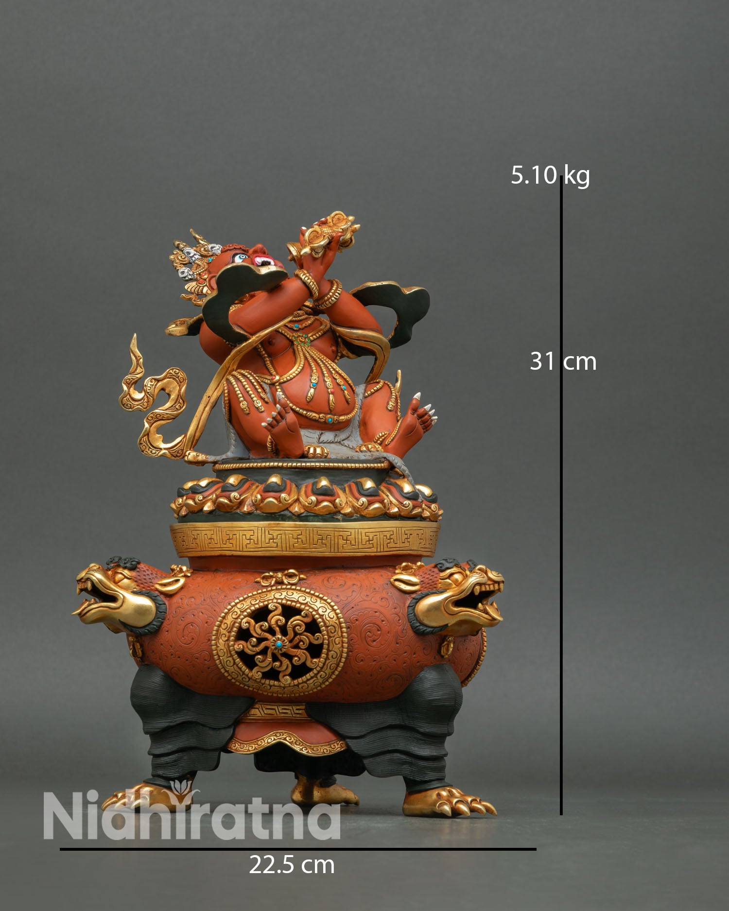 Vajradhaka side view dual incense burner hollow base ritual smoke decoration
