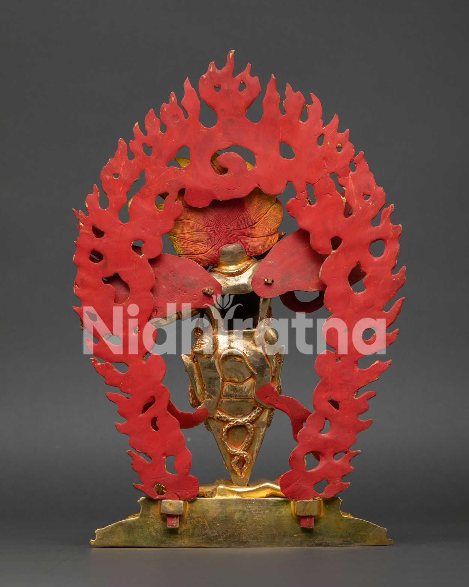 Vajrakilaya statue, handcrafted in copper with gold gilded finish by Newari artisans from Nepal