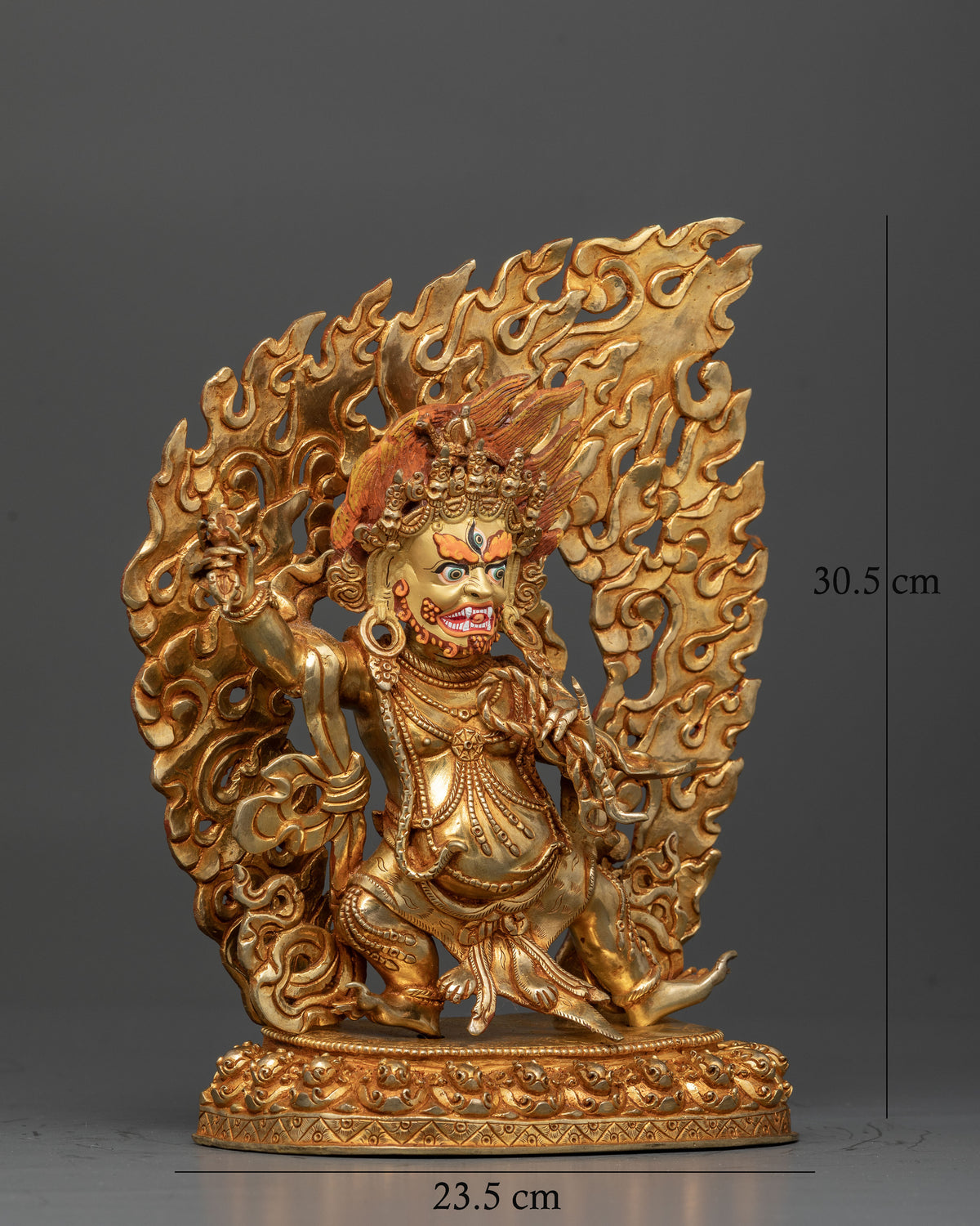 Vajrapani Bodhisattva holding vajra and lasso on lotus pedestal