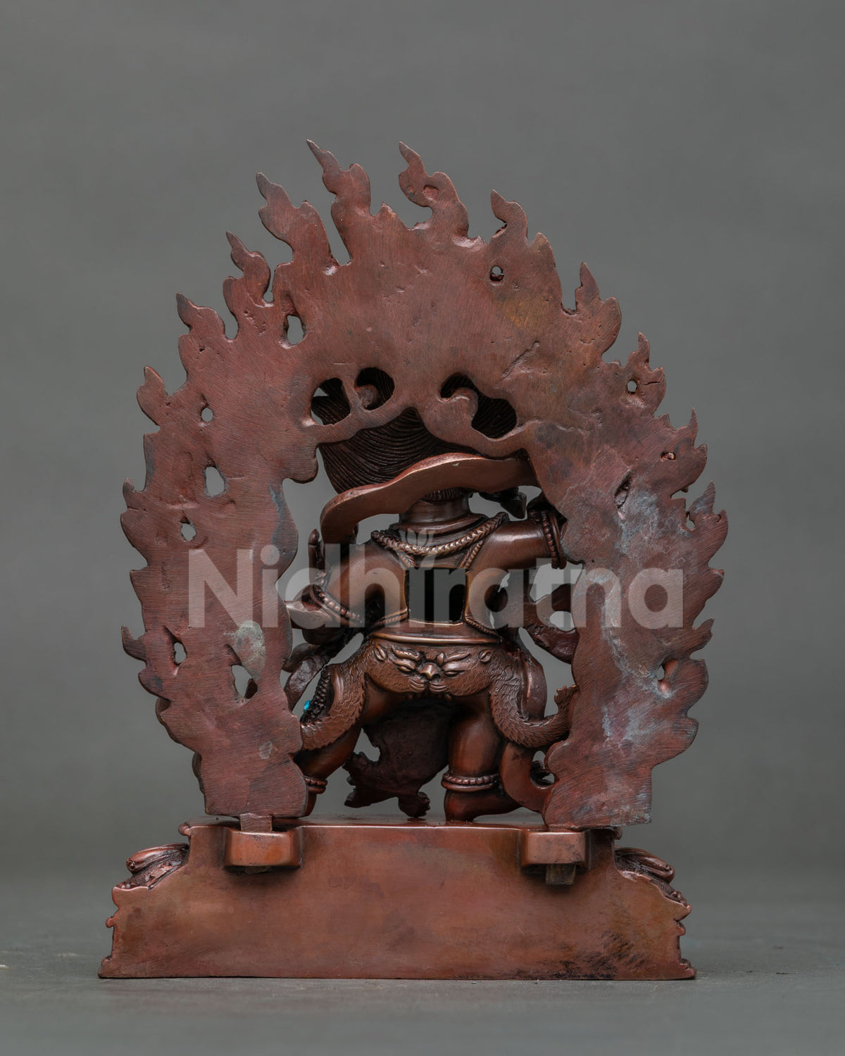 Vajrapani copper statue for buddhist altar meditation space and prayer room.