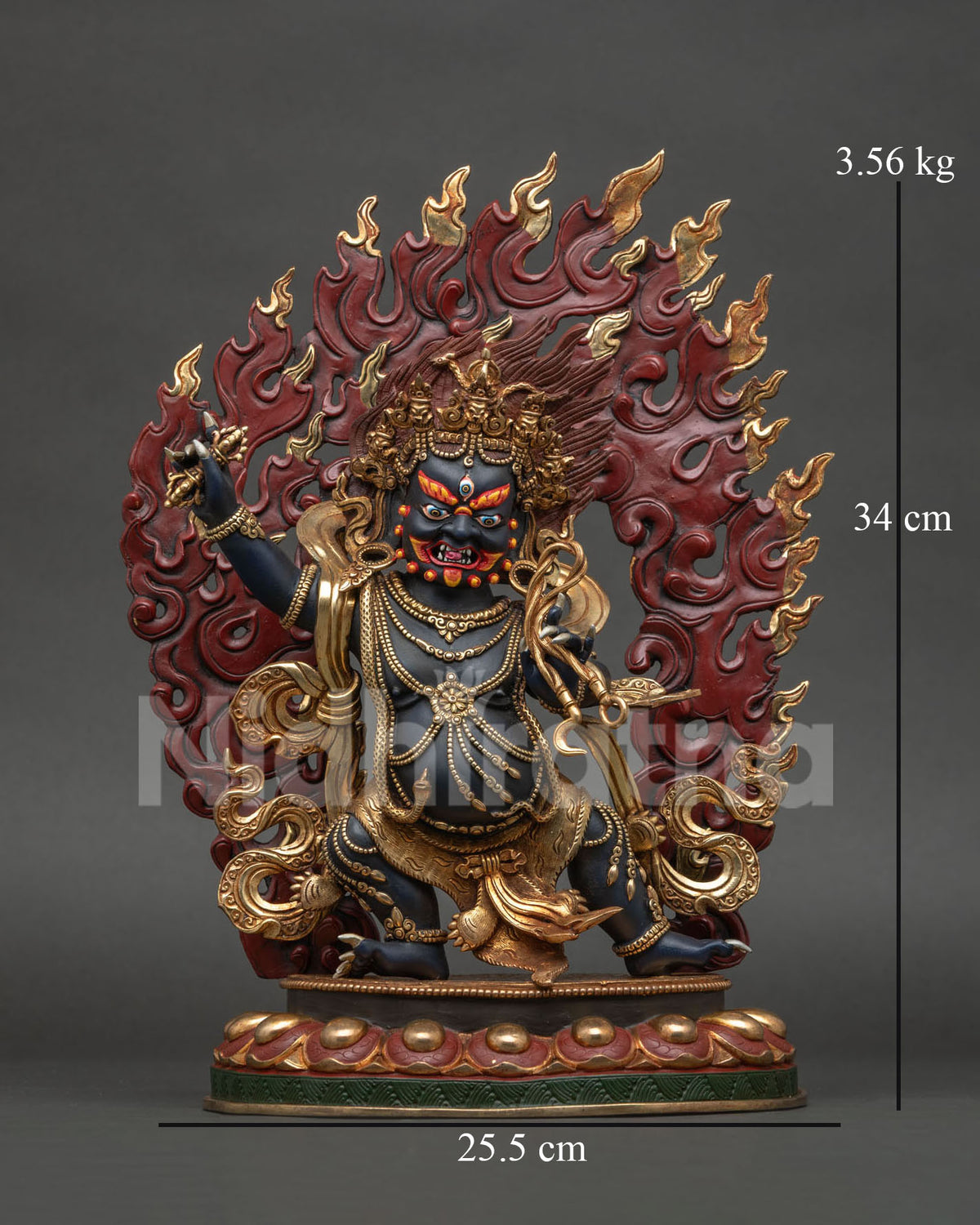 Vajrapani Statue front view, handcrafted Buddhist Dharma protector figurine