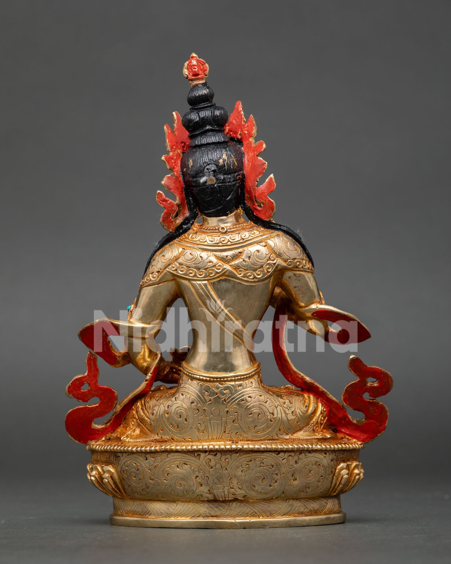 Vajrasattva Buddhist sculpture featuring Newari craftsmanship, flowing robes, and sacred spiritual details.