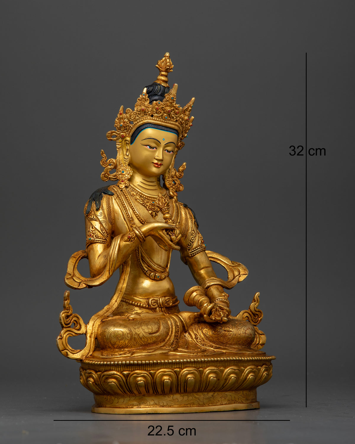 Vajrasattva holding vajra and bell in traditional Vajrayana Buddhist art