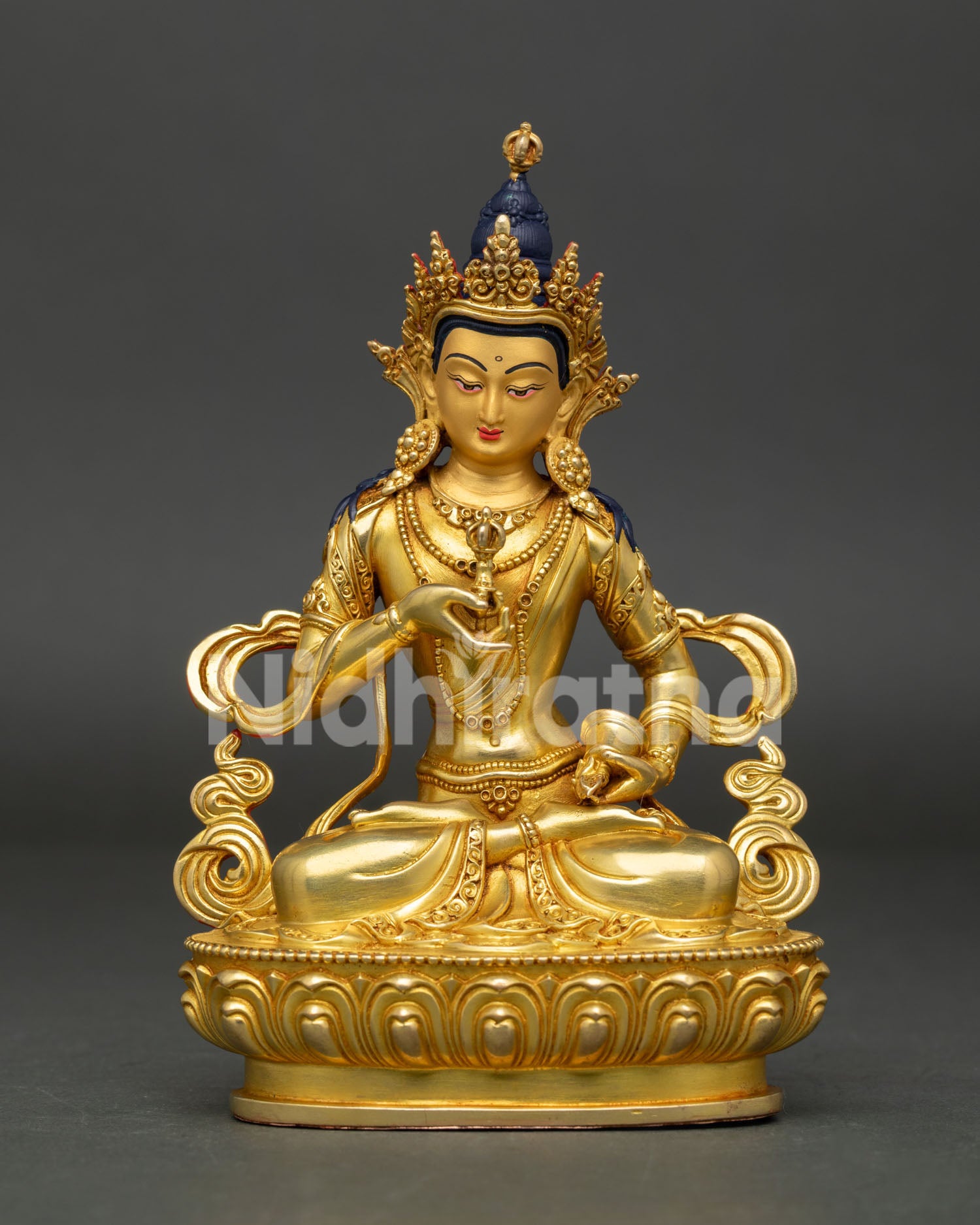 Vajrasattva statue handcrafted copper with gold gilding from Nepal