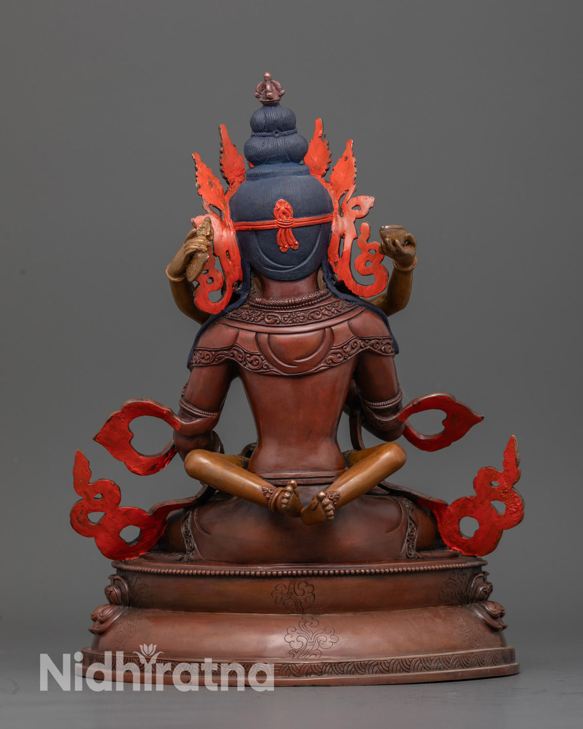 Vajrasattva with Consort Statue intricate Newari craftsmanship Patan Nepal.