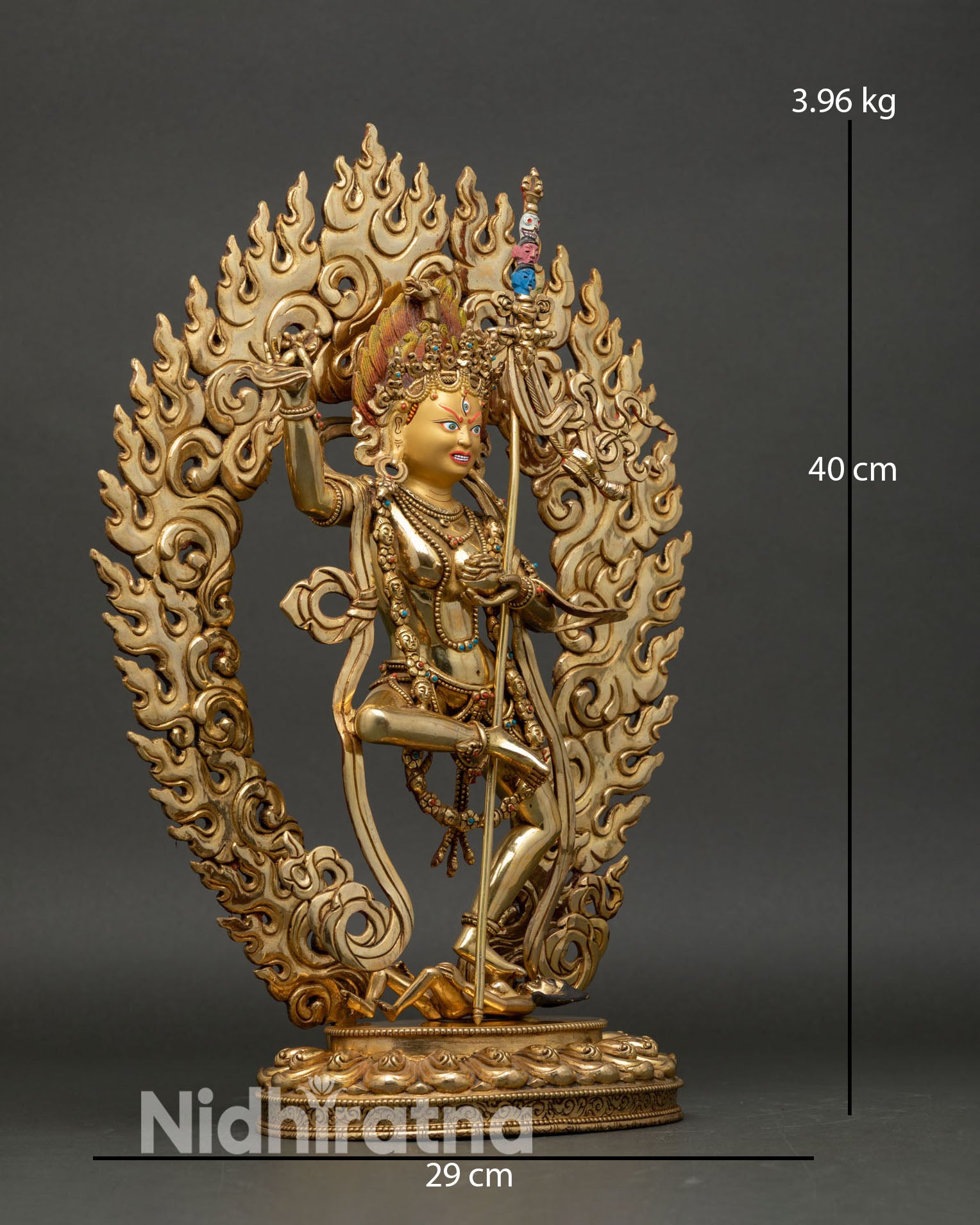 Vajravarahi Statue Right Side View Dancing Dakini with Khatvanga Staff