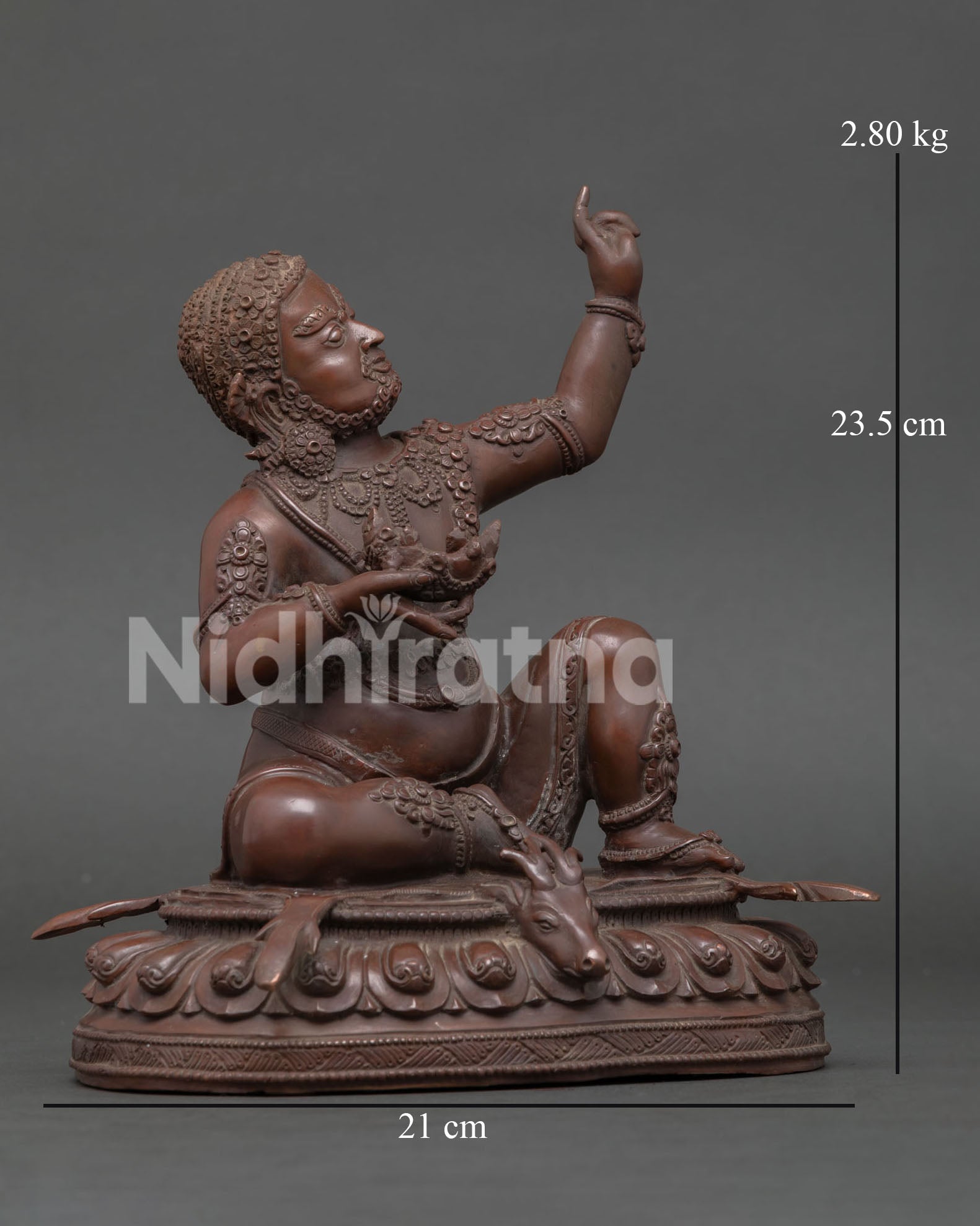 Vajrayana Virupa sculpture with raised hand gesture and traditional Kathmandu Valley craftsmanship