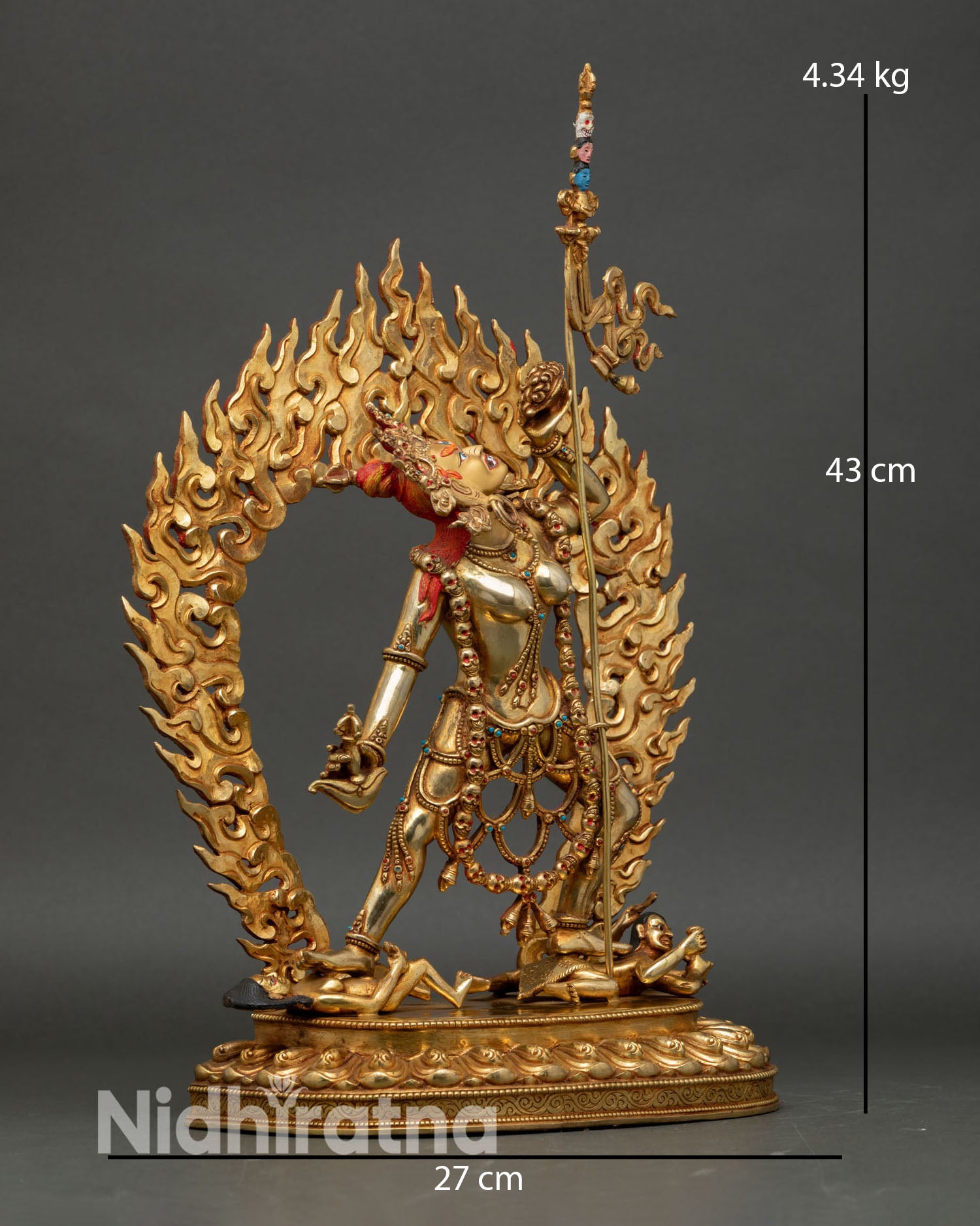 vajrayogini statue right side view dancing posture khatvanga detail
