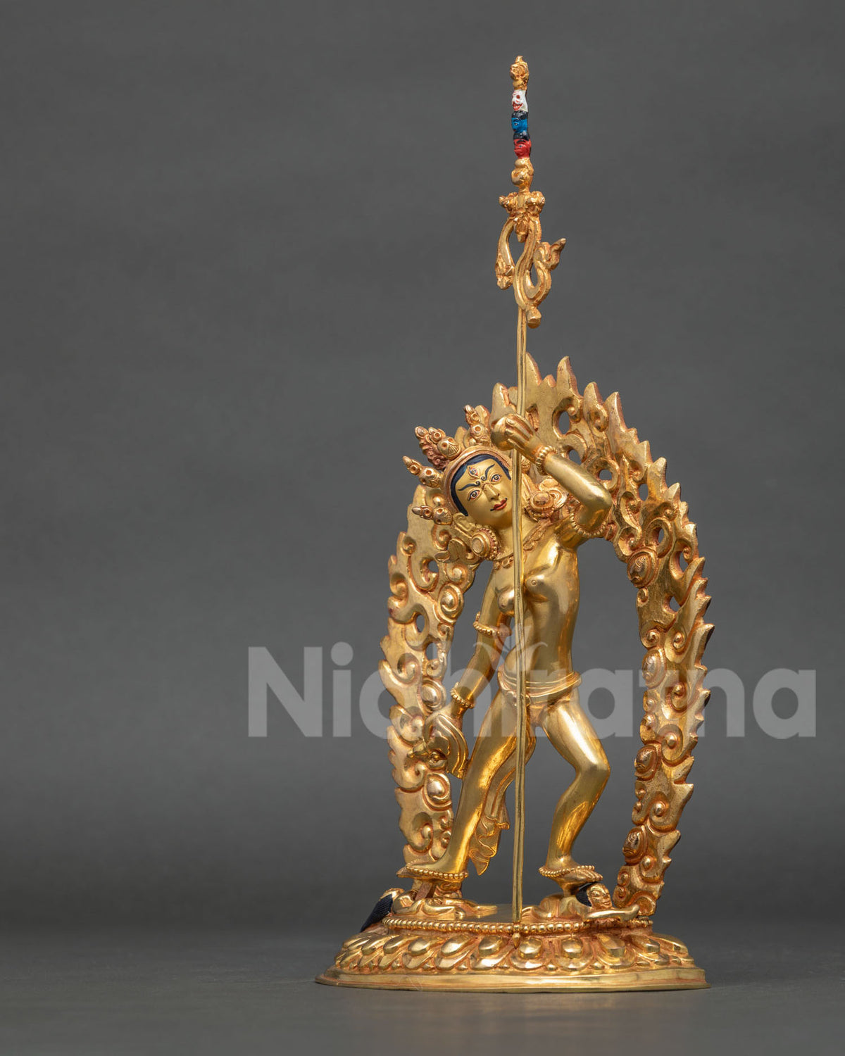 Vajrayogini Vajrayana Statue with khatvanga trident and blazing halo