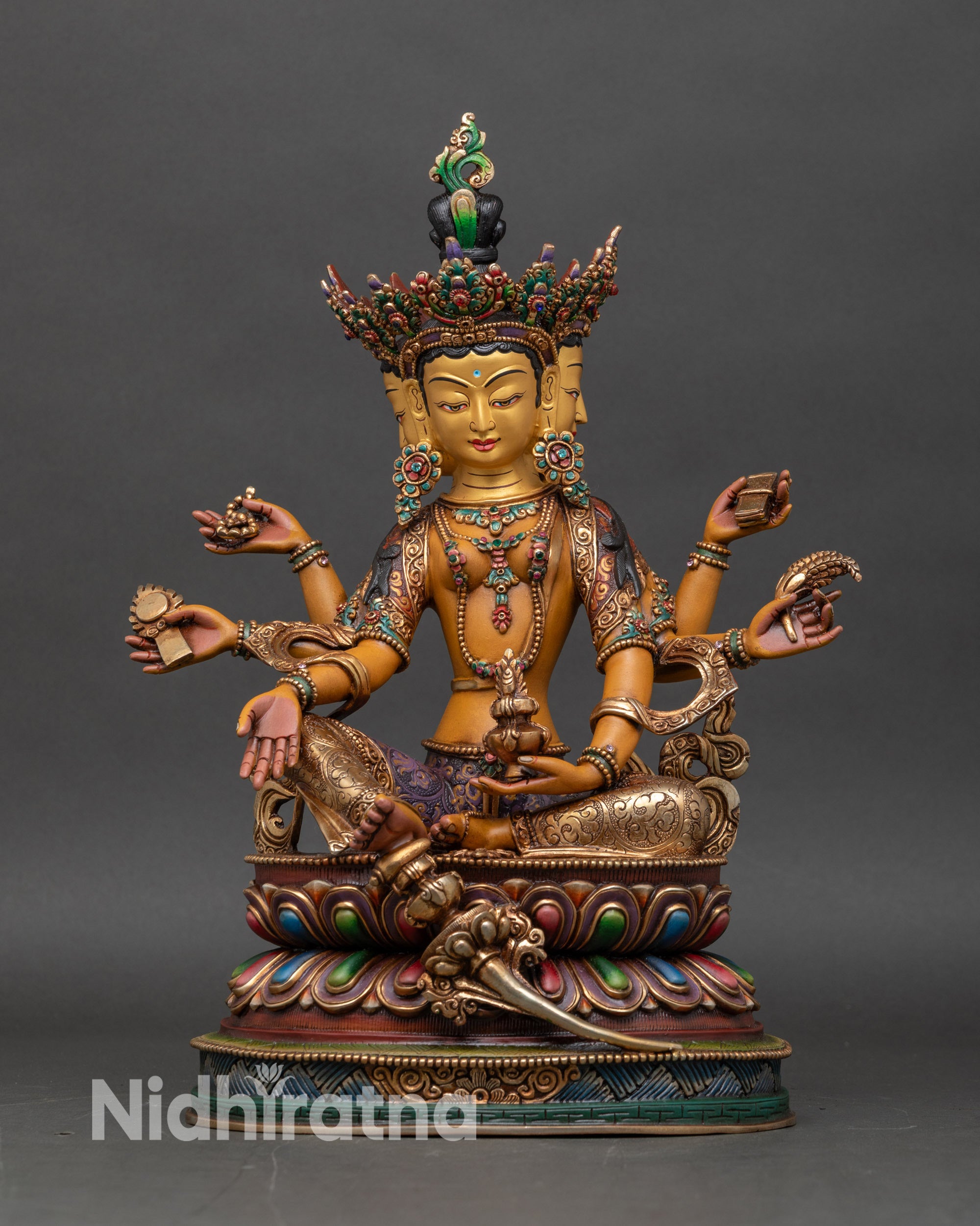 vasudhara-statue-front-view-gold-gilded-copper-himalayan-buddhist-goddess-of-wealth