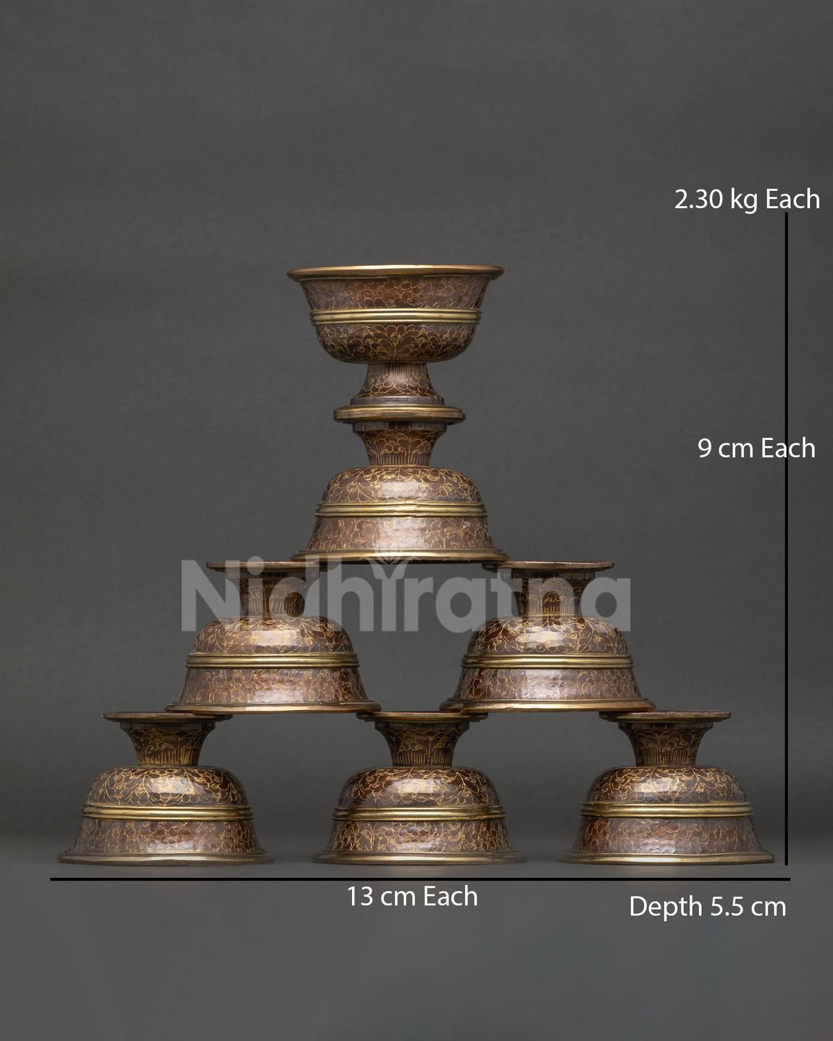 Water Offering Bowl handcrafted by newari artist from patan nepal copper.