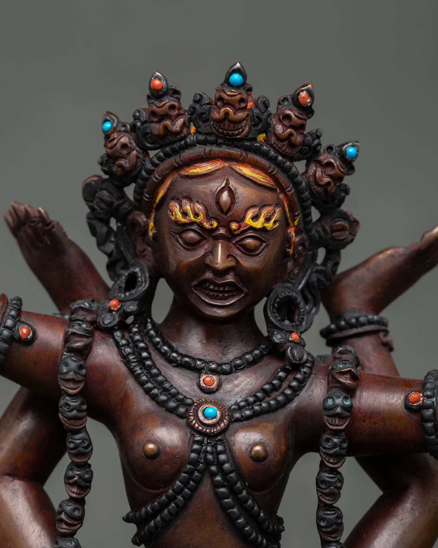White Khechari Vajrayogini Statue Detailed Buddhist Deity Sculpture Regular Close Up View