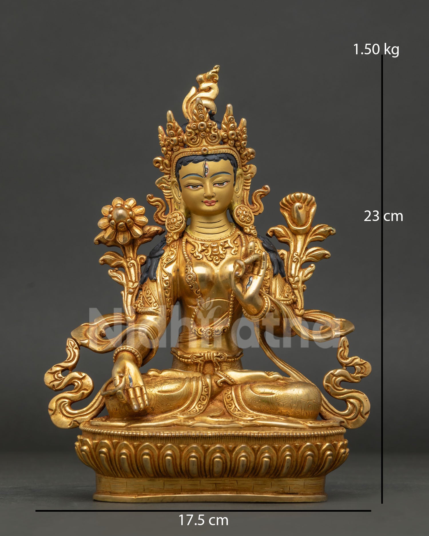White Tara statue handcrafted by Newari artist from Patan Nepal.