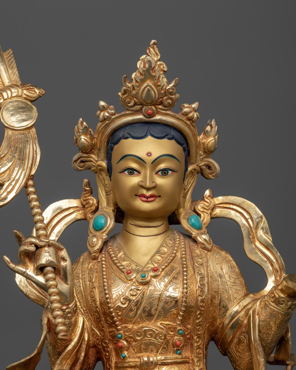 Guru Rinpoche with Yeshe Tsogyal and Mandarava Statue