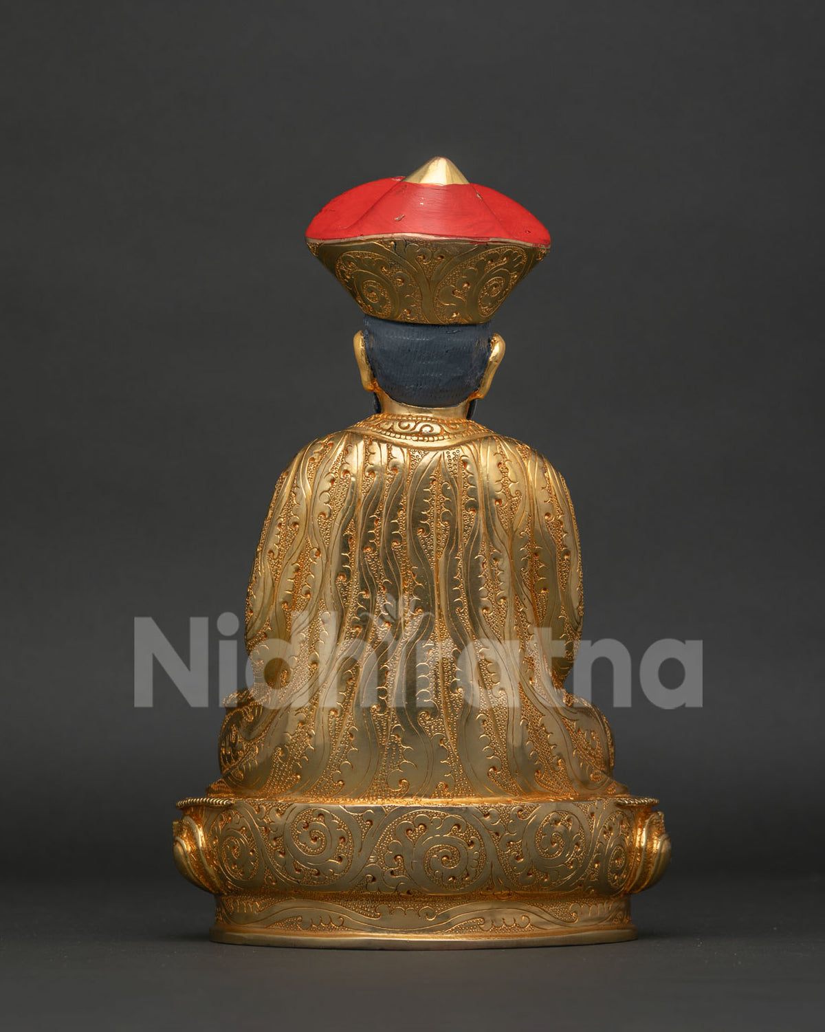 Zhabdrung Rinpoche statue Newari artisan gold gilded.