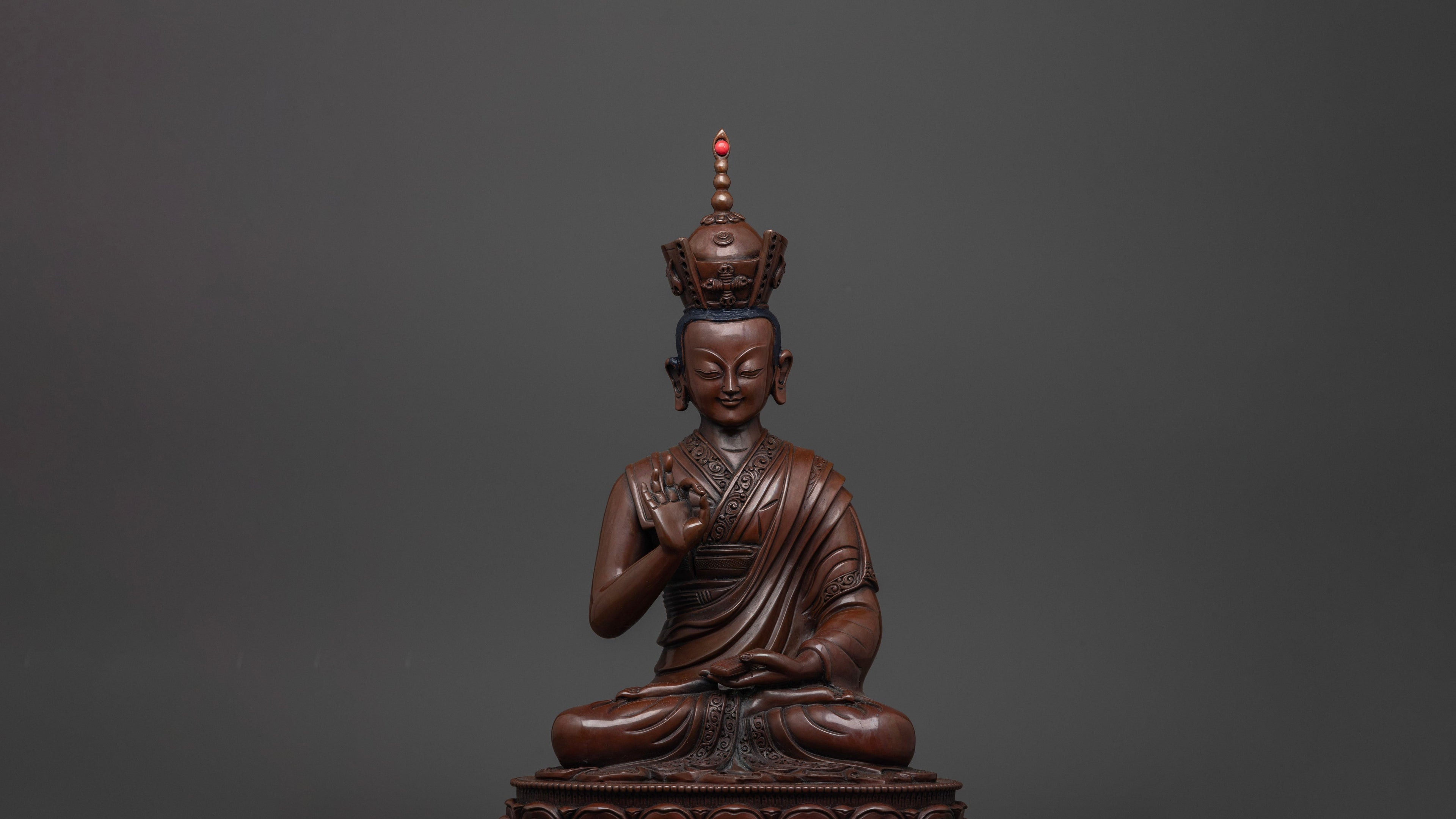 brown Karmapa statue  made of durable copper fit for home decor