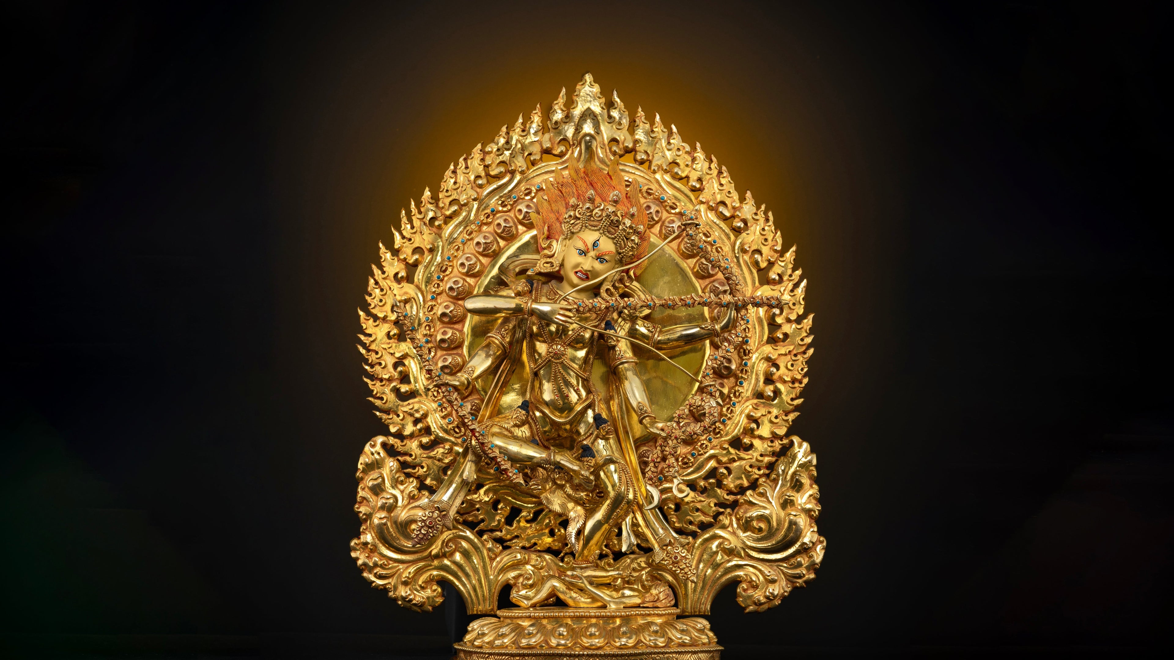 beautifully handcrafted golden statue of Kurukulla for home or religious altar