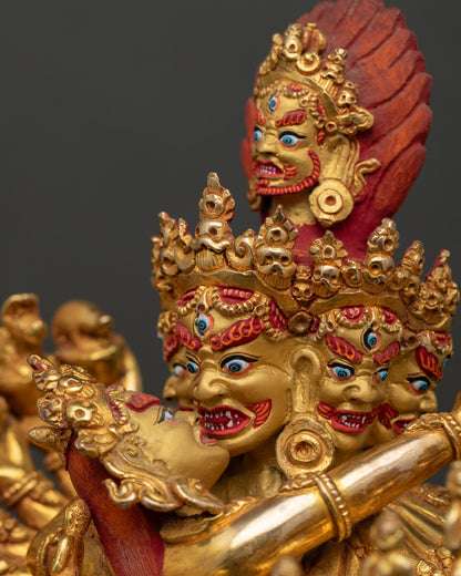 Hevajra Statue from Nepal – Traditional Vajrayana Deity Artwork