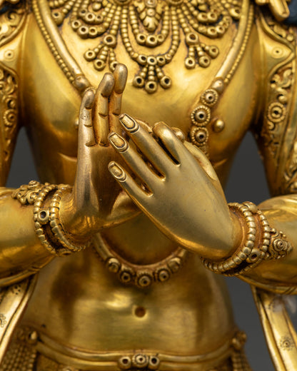Maitreya Buddha on Throne Sculpture | Nepali Art & Craft