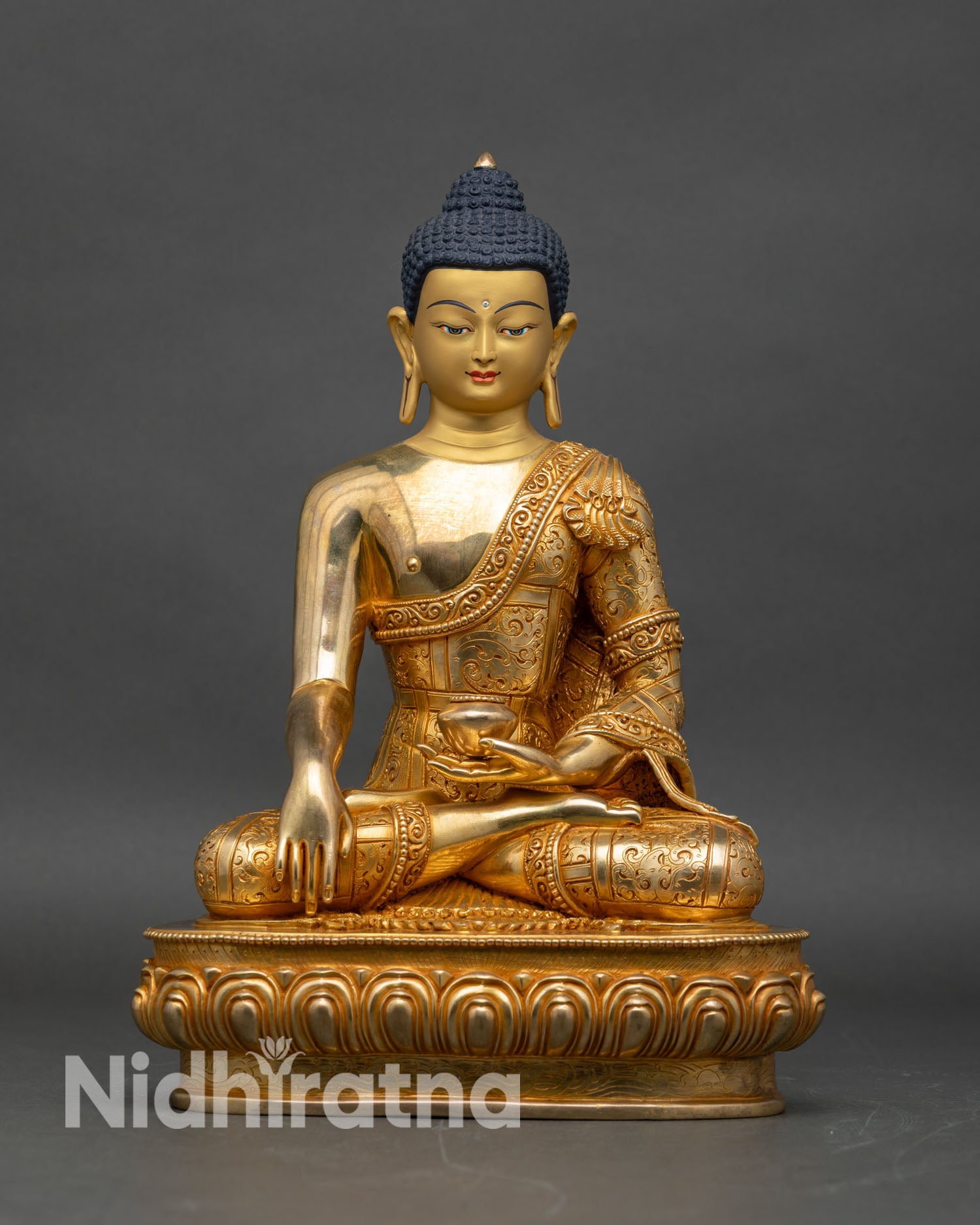 Buddha Shakyamuni Statue - Handmade Gold Meditation Buddha