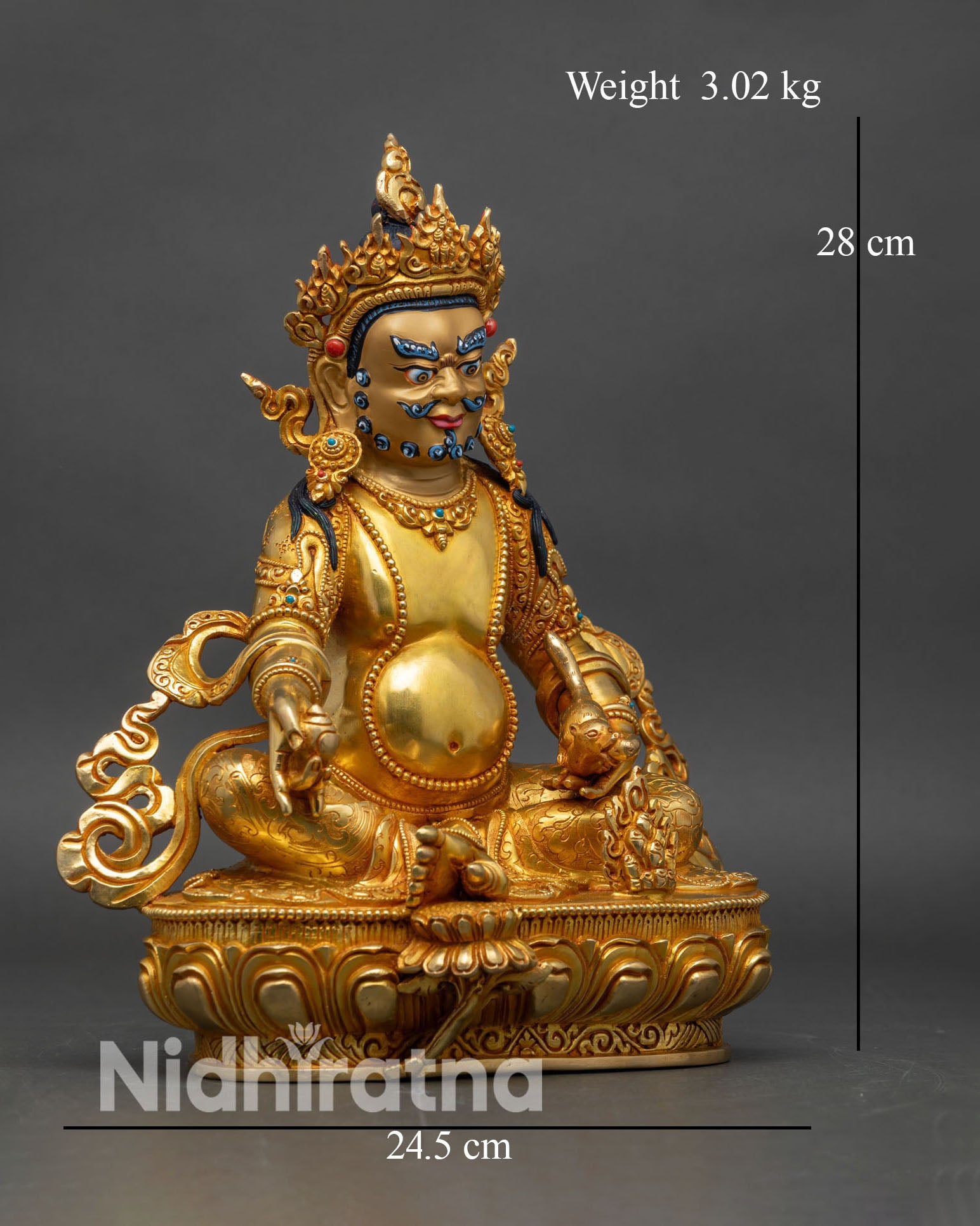 Dzambhala Wealth Deity | Authentic Nepalese Sculpture