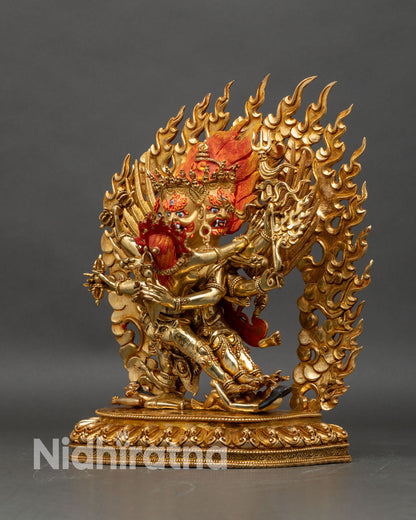 Vajrakilaya Statue | Handcrafted 24K Gold Gilded Sculpture