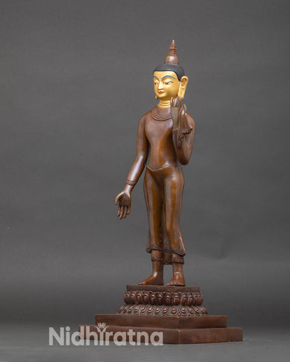 Standing Maitreya Buddha Sculpture | Handcrafted Spiritual Decor