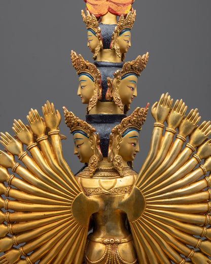 Beautiful 1000 Armed Chenrezig Statue for Sale
