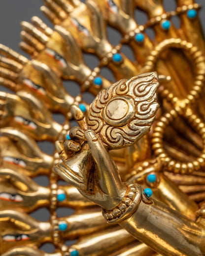 Hand-Carved 1000-Armed Chenrezig Statue | Avalokiteshvara Deity