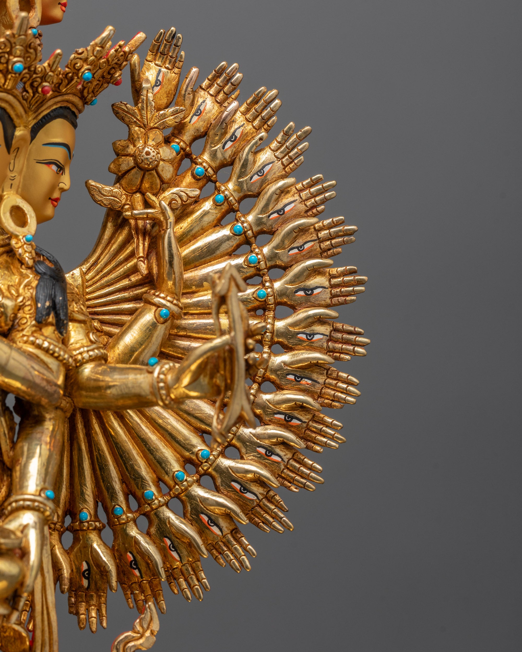 Hand-Carved 1000-Armed Chenrezig Statue | Avalokiteshvara Deity