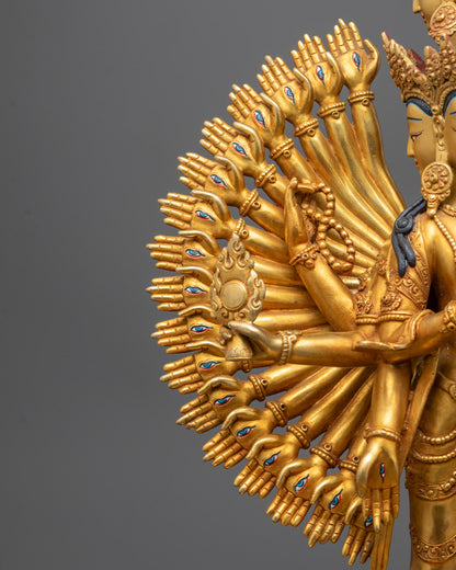 Beautiful 1000 Armed Chenrezig Statue for Sale