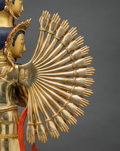 Vivid Thousand-Armed Chenrezig Statue | Life-Sized Buddhist Altarpiece