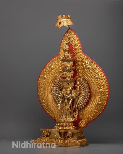 Hand-Carved 1000-Armed Chenrezig Statue | Avalokiteshvara Deity