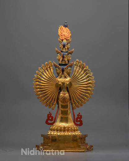 Beautiful 1000 Armed Chenrezig Statue for Sale