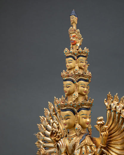 Tibetan 1000-Armed Chenrezig Statue | Buddhist Altar Decor
