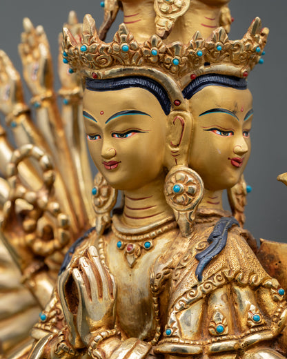 Tibetan 1000-Armed Chenrezig Statue | Buddhist Altar Decor