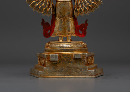 Thousand-Armed Chenrezig Bodhisattva Statue | Tibetan Artwork