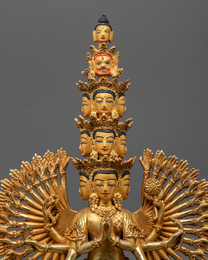 Handcrafted 1000 Armed Chenrezig Statue | Nepalese Buddhist Art
