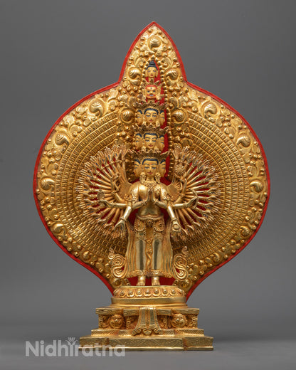 Handcrafted 1000 Armed Chenrezig Statue | Nepalese Buddhist Art