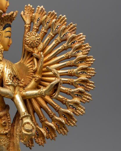 Handcrafted 1000 Armed Chenrezig Statue | Nepalese Buddhist Art