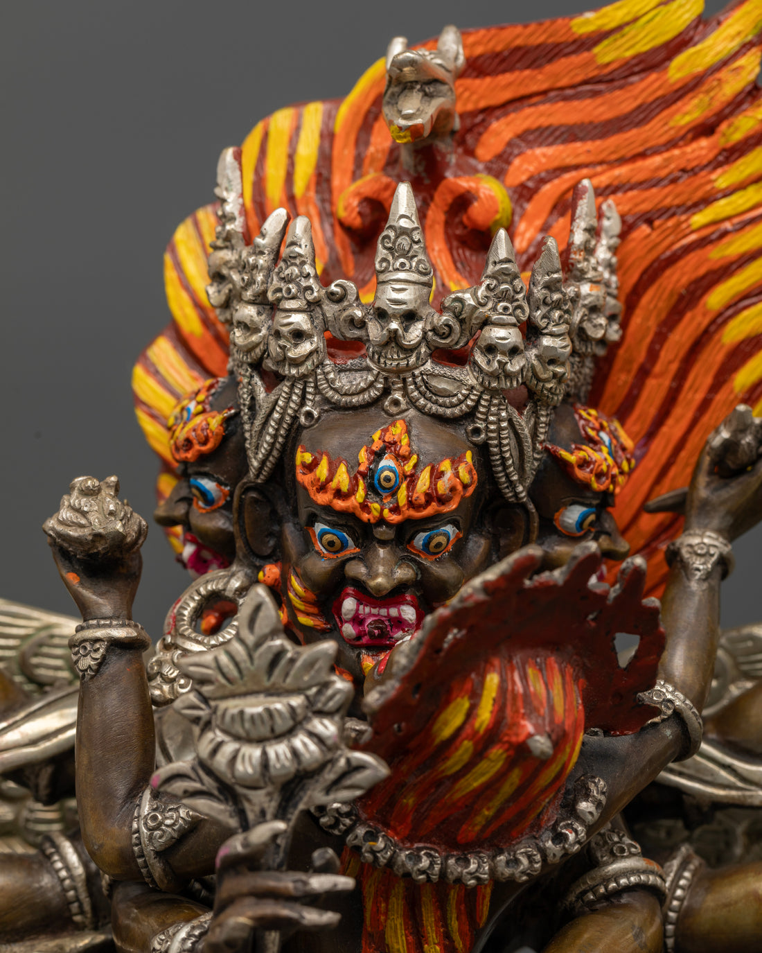 Oxidized Hayagriva Statue: Invoke Protection and Fierce Compassion