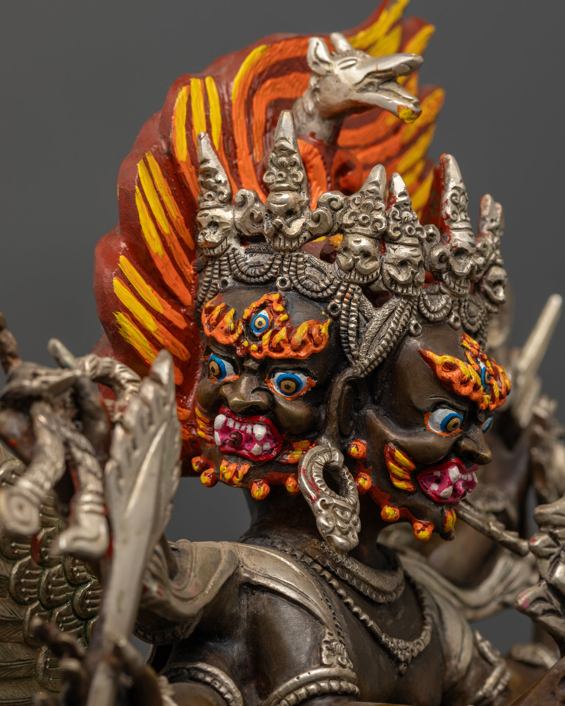 Oxidized Hayagriva Statue: Invoke Protection and Fierce Compassion