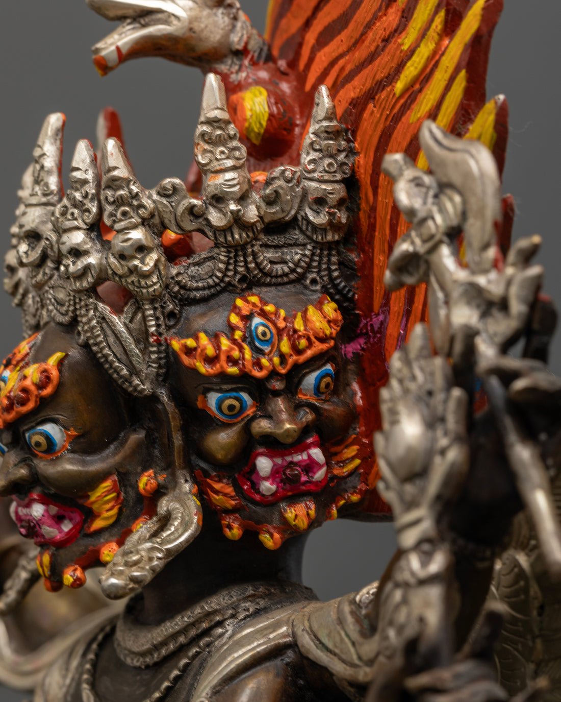 Oxidized Hayagriva Statue: Invoke Protection and Fierce Compassion