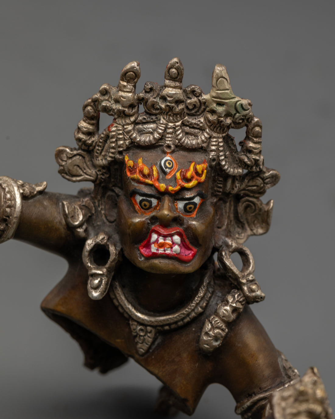 Oxidized Hayagriva Statue: Invoke Protection and Fierce Compassion