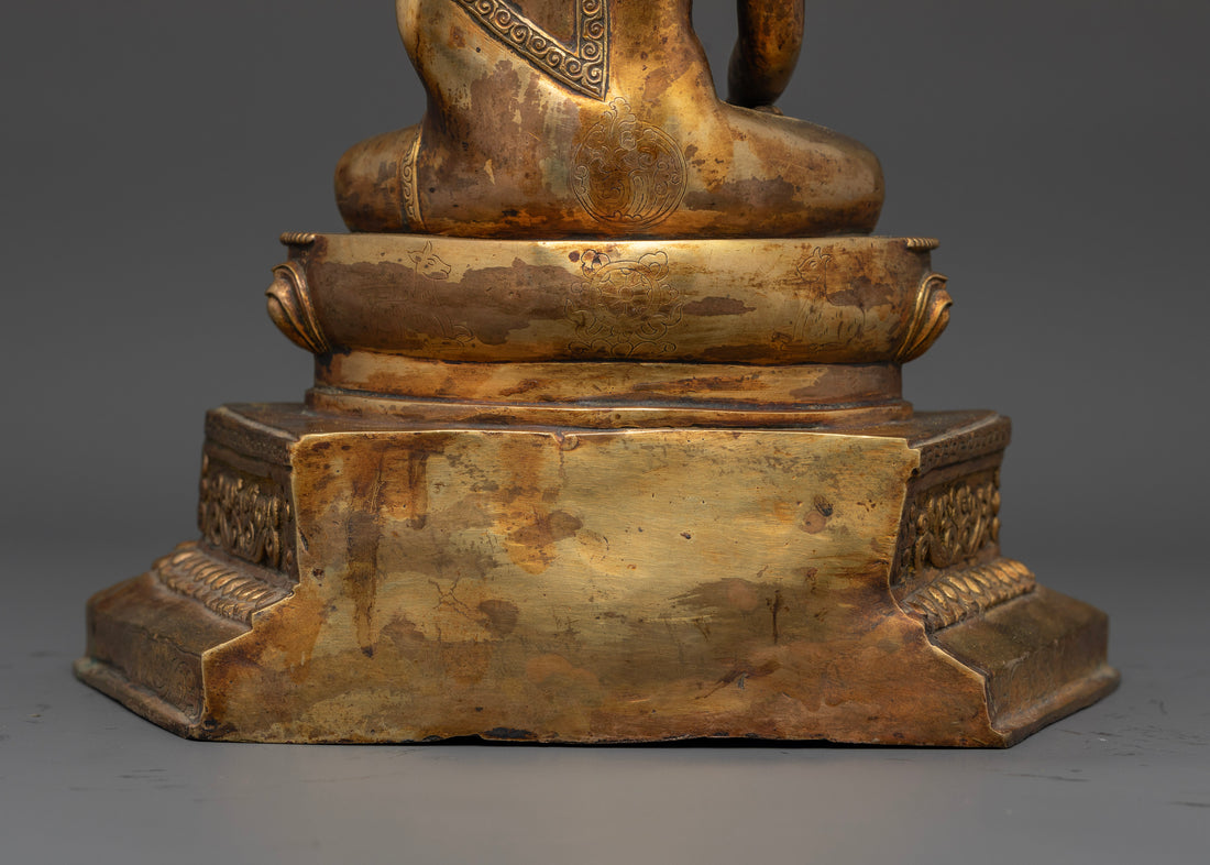 Antique Copper Buddha Shakyamuni Statue