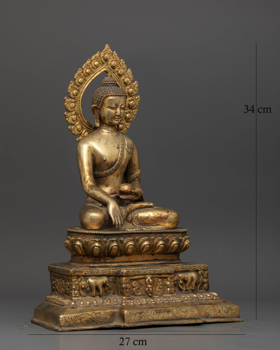 Antique Copper Buddha Shakyamuni Statue