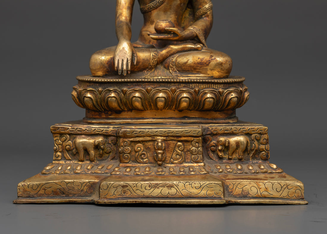 Antique Copper Buddha Shakyamuni Statue