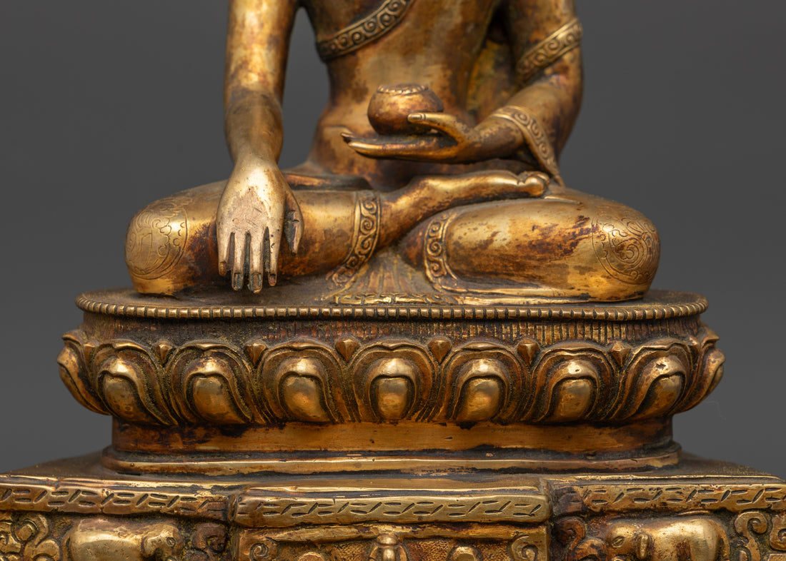 Antique Copper Buddha Shakyamuni Statue